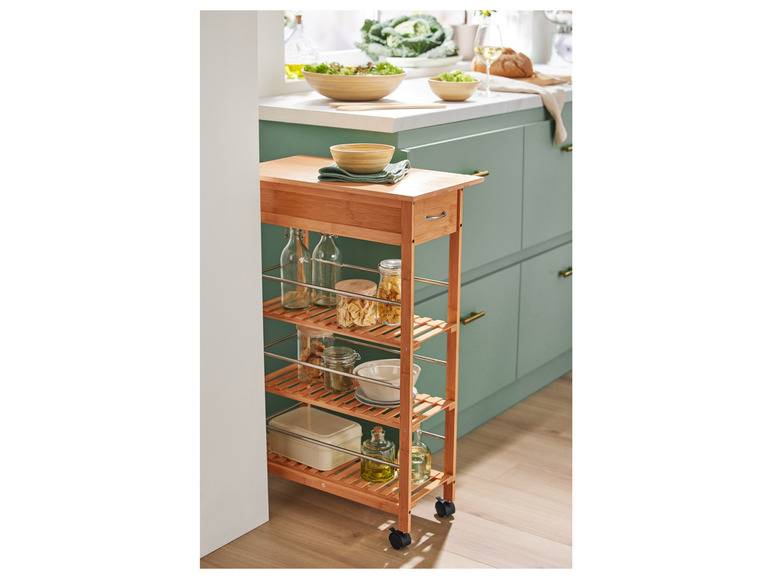 LIVARNO home Küchen-Nischenwagen Bambus, mit Schublade im Angebot