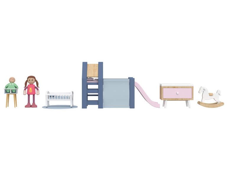 Playtive Puppenhaus-Möbel / Biegepuppen, aus Echtholz und robustem Kunststoff Fabrik Onlineshop
