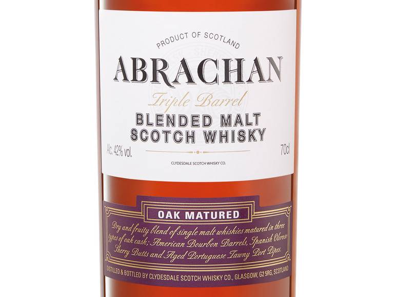 Abrachan Triple Barrel Blended Malt Scotch Whisky 42 % Vol Letzte 3 Tage