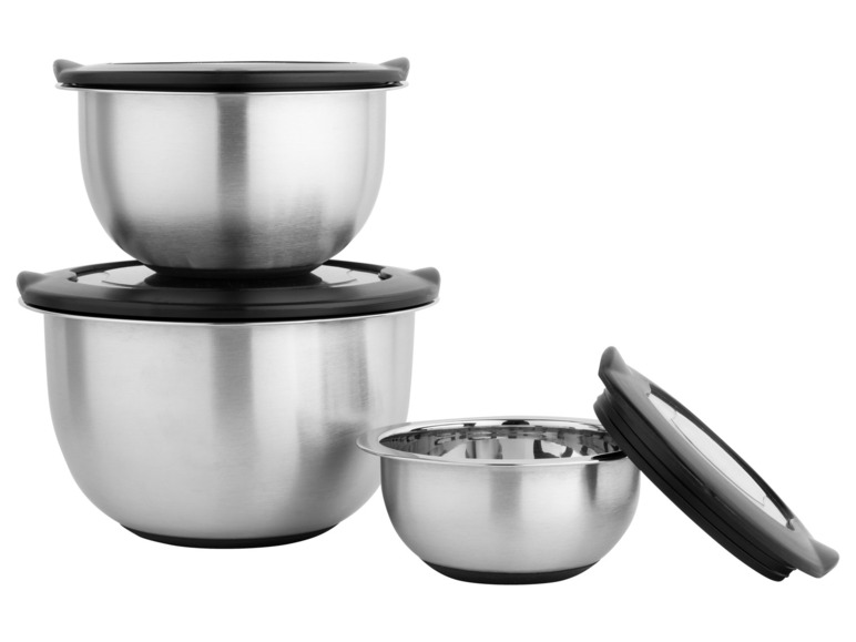 LIVARNO home Edelstahl-Rührschüssel-Set, 5- / 3-teilig Begrenzt auf 3 Tage
