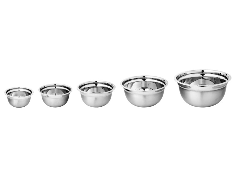 LIVARNO home Edelstahl-Rührschüssel-Set, 5- / 3-teilig Begrenzt auf 3 Tage