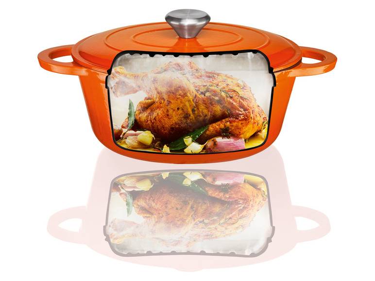 ERNESTO® Gusseisen-Bräter, oval Ø 25 cm Top Angebot