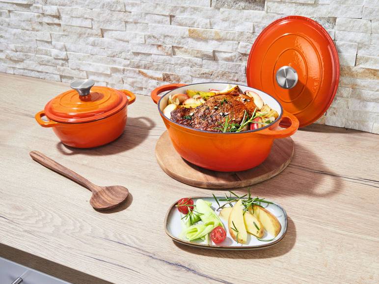 ERNESTO® Gusseisen-Bräter, oval Ø 25 cm Top Angebot