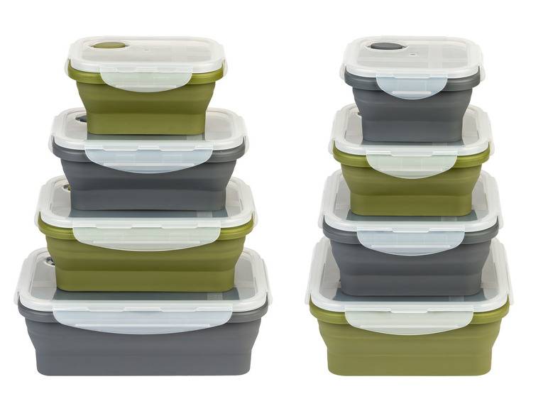 ERNESTO® Frischhaltedosen-Set, platzsparend faltbar
