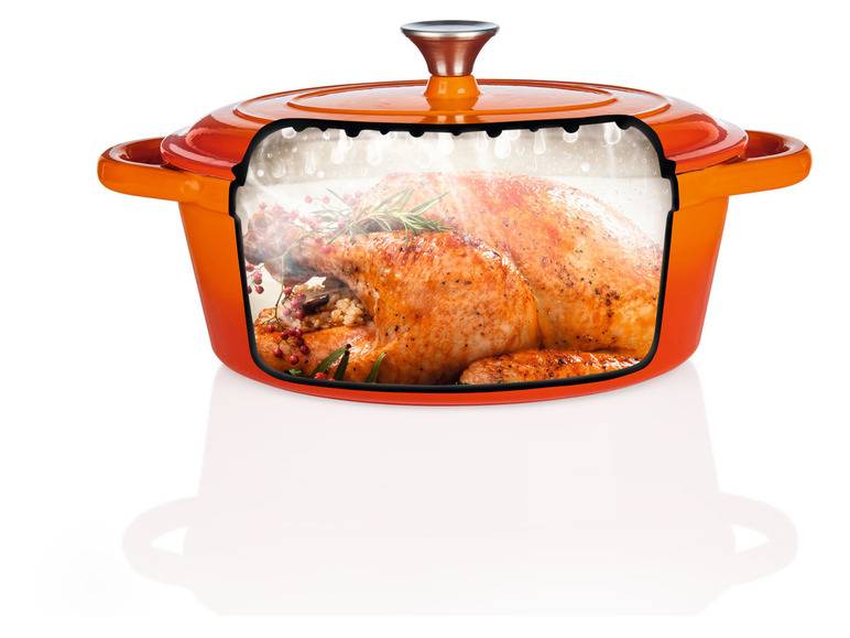 ERNESTO® Gusseisen-Bräter, Oval Ø 29 cm Wochenangebot