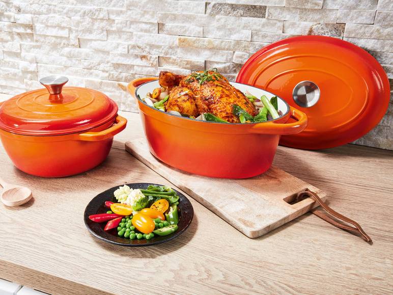 ERNESTO® Gusseisen-Bräter, Oval Ø 29 cm Wochenangebot