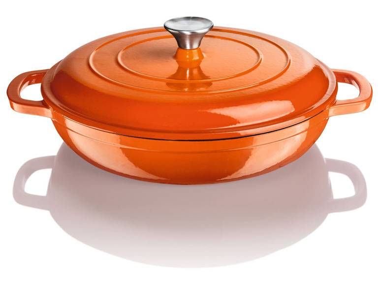 ERNESTO® Gusseisen-Servierpfanne, Ø 30 cm, mit Drop-System Nur für heute