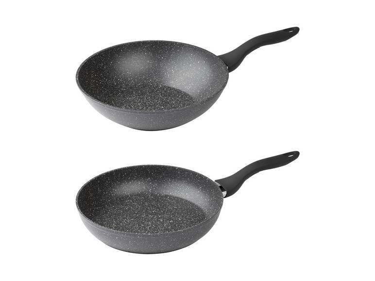 ERNESTO® Aluminium-Pfanne / -Wok, 28 cm, in Granitoptik