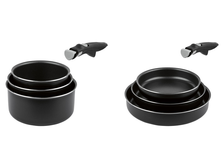 ERNESTO® Topf- / Pfannen-Set, 4-teilig, mit abnehmbarem Griff
