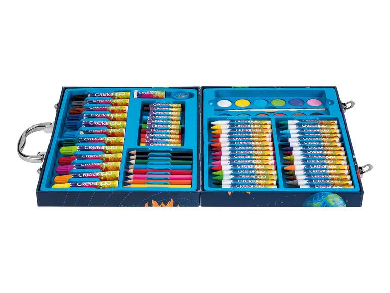 crelando® Kinder-Malkoffer, mit Farben, Stiften und Zubehör Super Sparpreis