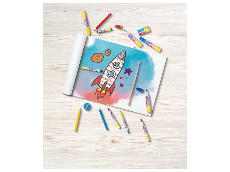crelando® Kinder-Malkoffer, mit Farben, Stiften und Zubehör Super Sparpreis