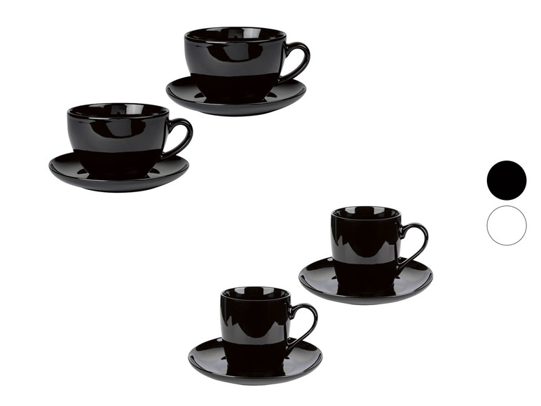 ERNESTO® 2er Set Tassen mit Untertasse, aus hochwertigem Porzellan Begrenzte Freigabe