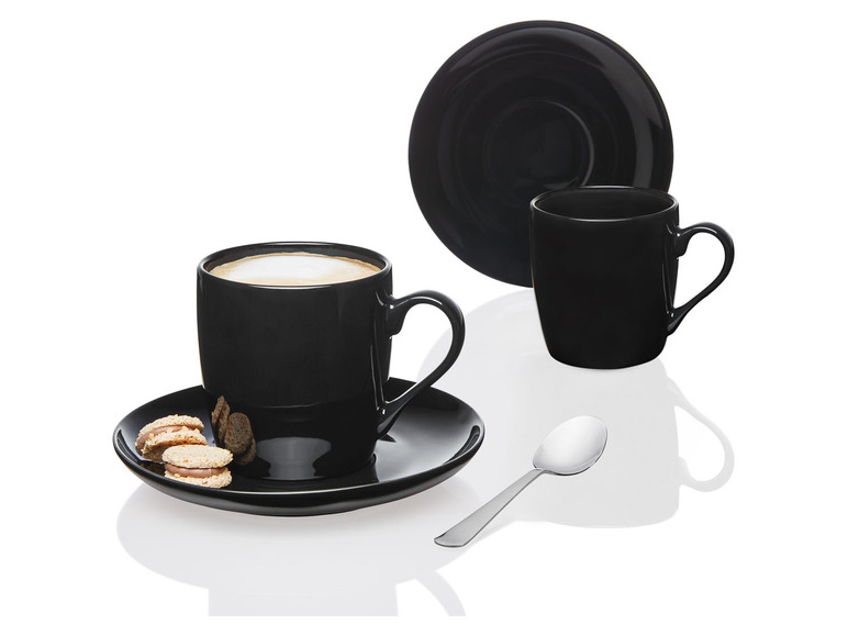 ERNESTO® 2er Set Tassen mit Untertasse, aus hochwertigem Porzellan Begrenzte Freigabe