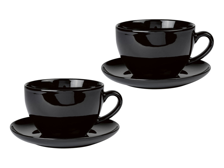 ERNESTO® 2er Set Tassen mit Untertasse, aus hochwertigem Porzellan Begrenzte Freigabe