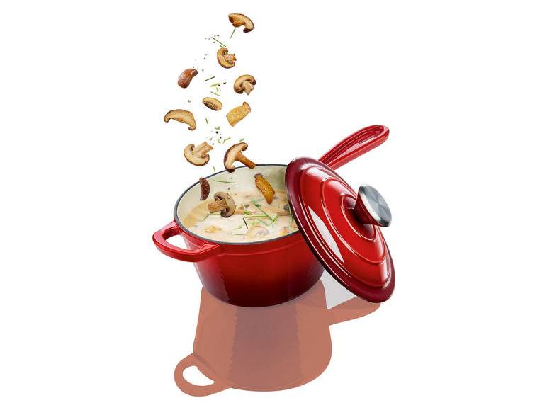 ERNESTO® Stielkasserolle Gusseisen emailliert, 1,5L Kostenloser Versand