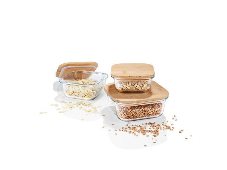 ERNESTO® Glas-Aufbewahrungsdosen-Set, mit Bambusdeckel Jubiläumsangebot