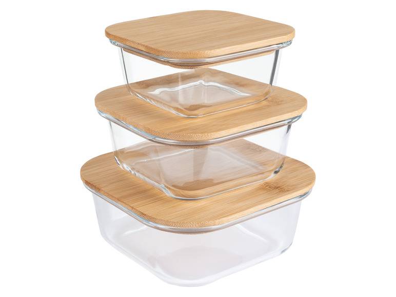 ERNESTO® Glas-Aufbewahrungsdosen-Set, mit Bambusdeckel Jubiläumsangebot