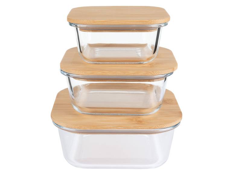ERNESTO® Glas-Aufbewahrungsdosen-Set, mit Bambusdeckel Jubiläumsangebot