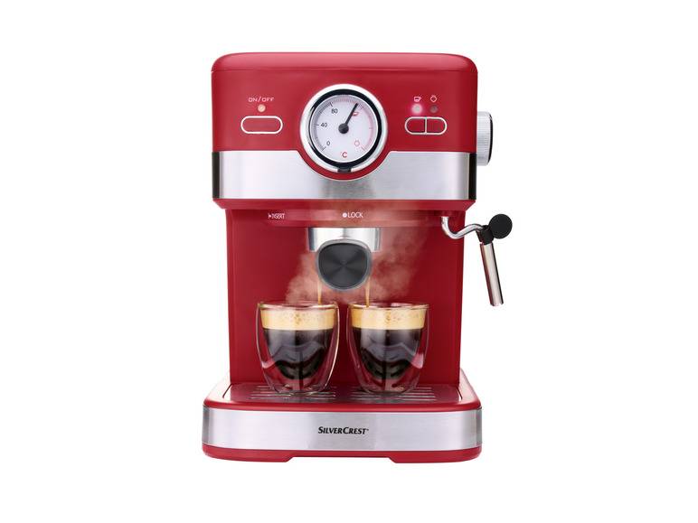 SILVERCREST® Espressomaschine Siebträger »SEM 1100 C5«, 1100 W, rot Begrenzte Freigabe