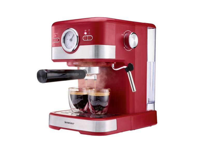 SILVERCREST® Espressomaschine Siebträger »SEM 1100 C5«, 1100 W, rot Begrenzte Freigabe