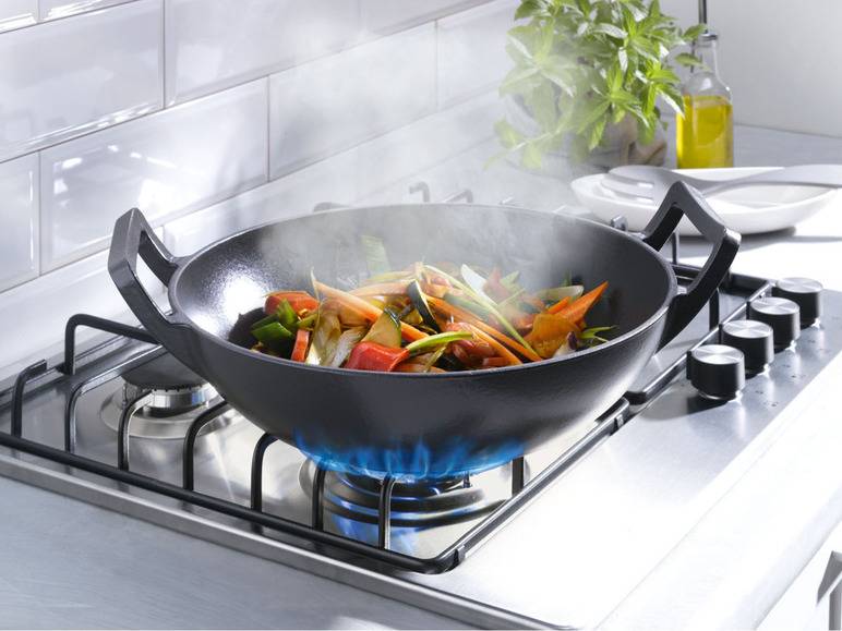 GRILLMEISTER Gusseisen mit Wok und Bratpfanne Neueste Mode