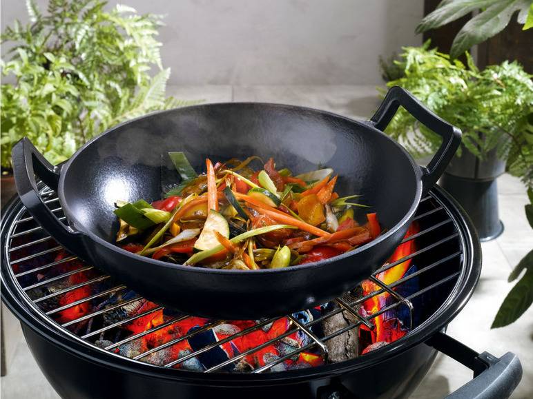 GRILLMEISTER Gusseisen mit Wok und Bratpfanne Neueste Mode
