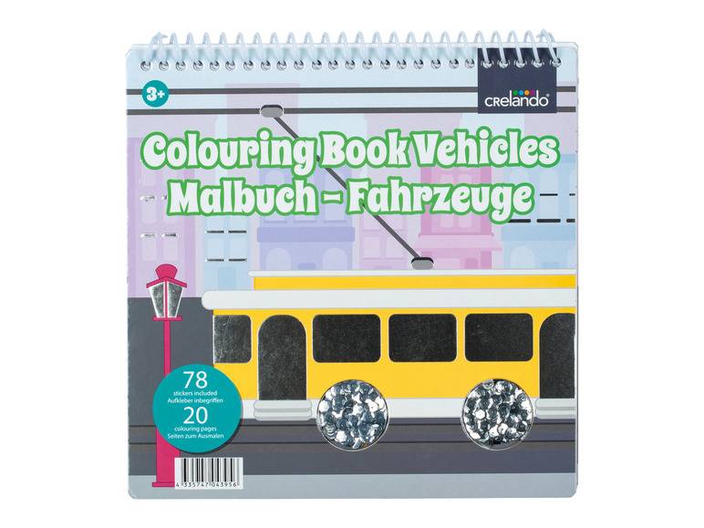 crelando® Malbuch, mit Pailletten und Stickern Kauf eins, bekomm eins gratis