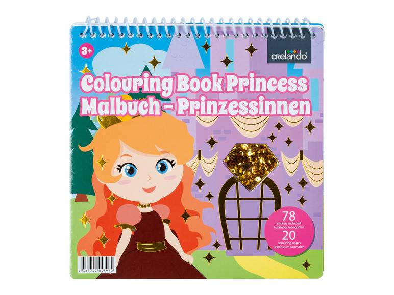 crelando® Malbuch, mit Pailletten und Stickern Kauf eins, bekomm eins gratis