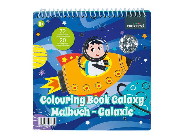 crelando® Malbuch, mit Pailletten und Stickern Kauf eins, bekomm eins gratis