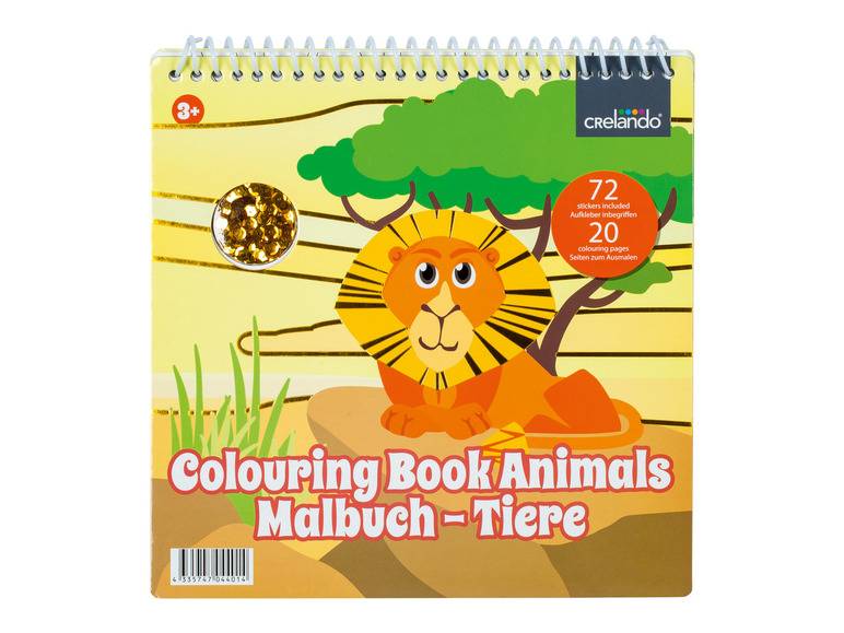 crelando® Malbuch, mit Pailletten und Stickern Kauf eins, bekomm eins gratis