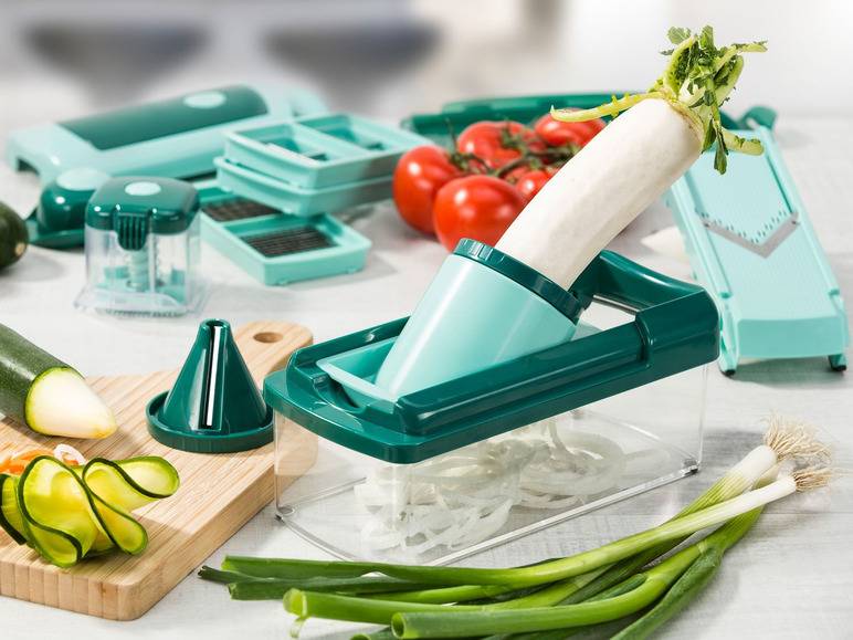 Genius Nicer Dicer »Fusion Smart«, 16-teilig, 1,25 l Auffangbehälter, Klingen aus Edelstahl Bis zu 50% Rabatt