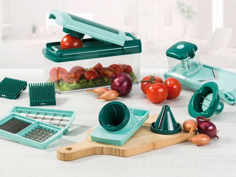 Genius Nicer Dicer »Fusion Smart«, 16-teilig, 1,25 l Auffangbehälter, Klingen aus Edelstahl Bis zu 50% Rabatt