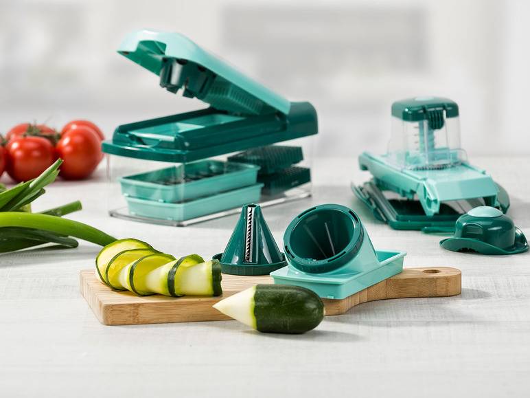 Genius Nicer Dicer »Fusion Smart«, 16-teilig, 1,25 l Auffangbehälter, Klingen aus Edelstahl Bis zu 50% Rabatt
