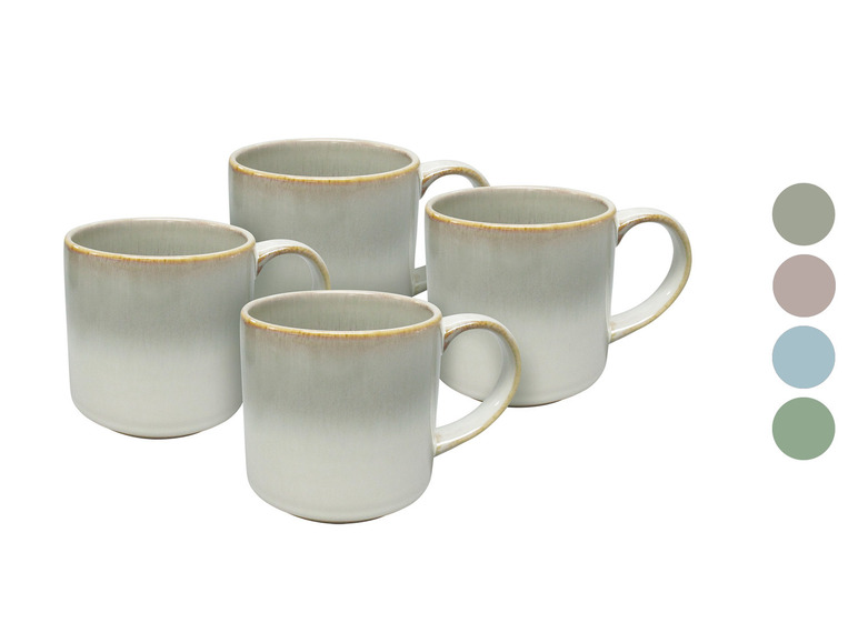 vanWell Kaffeebecher 4erSet 38cl mit Farbglasur Steingut