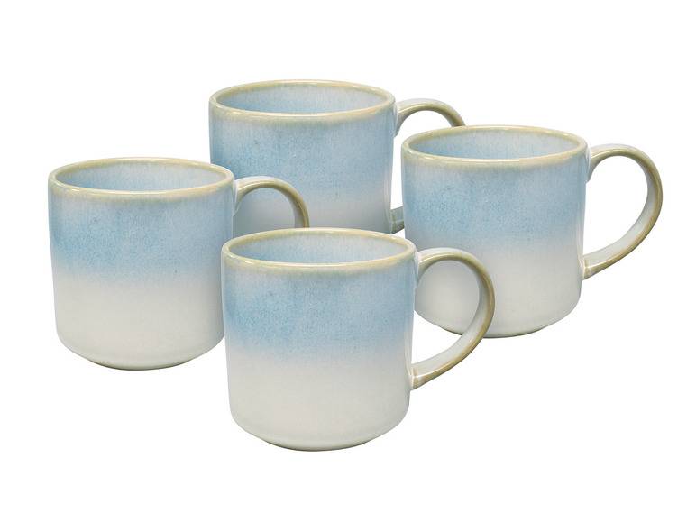 vanWell Kaffeebecher 4erSet 38cl mit Farbglasur Steingut Nur für heute