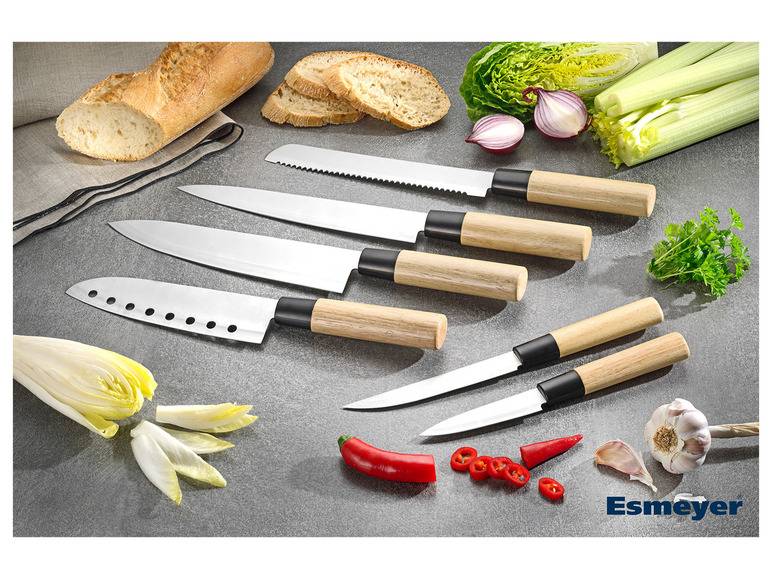 Esmeyer Asia Messerset 6-teilig aus Edelstahl/Holzgriff Neueste Stile