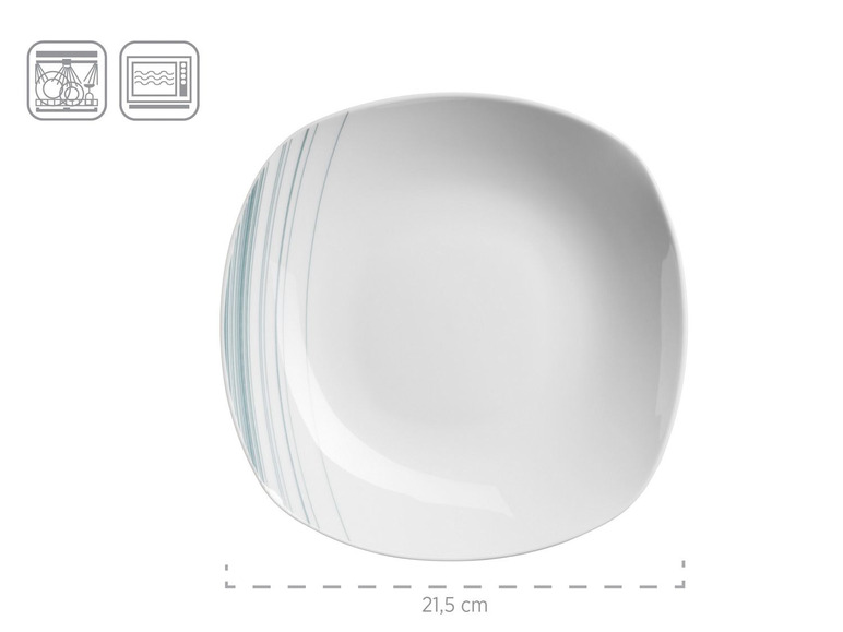 MÄSER Serie Enni, Kombiservice 30 teilig, weißes Geschirr-Set mit blauem Muster, Teller, Kaffeetasse, Dessertteller für 6 Personen Letzte 2 Tage