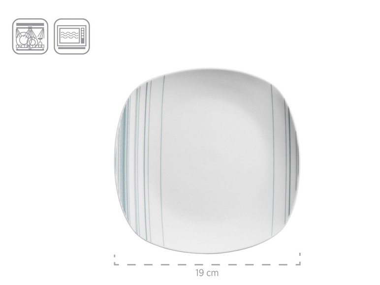 MÄSER Serie Enni, Kombiservice 30 teilig, weißes Geschirr-Set mit blauem Muster, Teller, Kaffeetasse, Dessertteller für 6 Personen Letzte 2 Tage