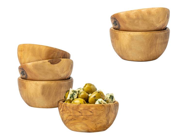 Soltako 2er und 4er Set Antipasti-/Dippschälchen Olivenholz
