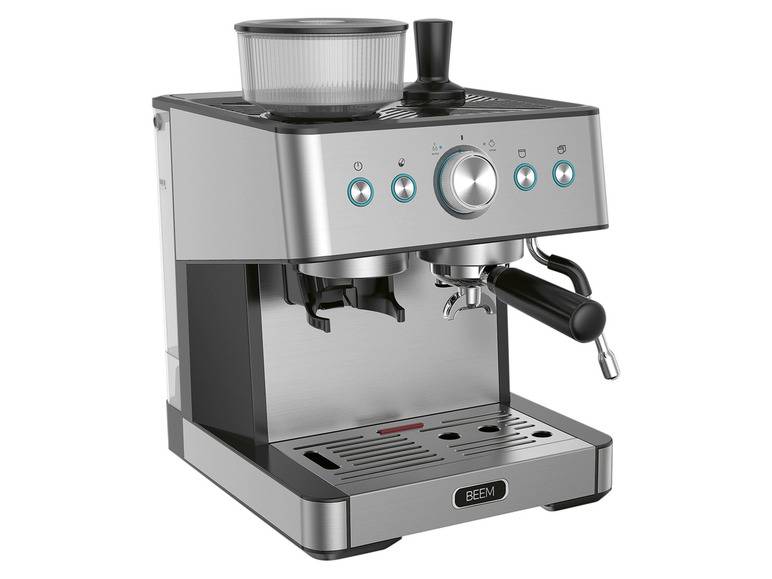 BEEM Siebträgermaschine mit Mahlwerk, Thermoblock, Heizsystem