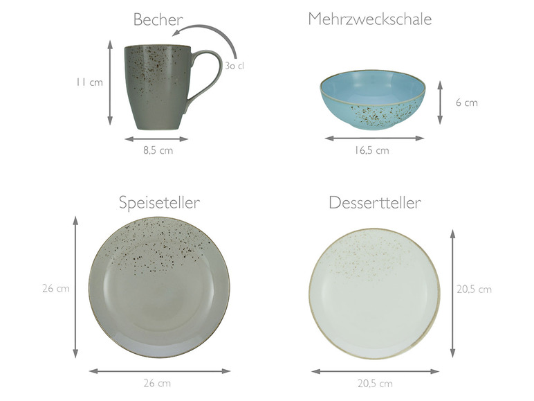 Creatable NATURE COLLECTION Skandinavien, Geschirrset Kombiservice 16 teilig Bis zu 55% Rabatt