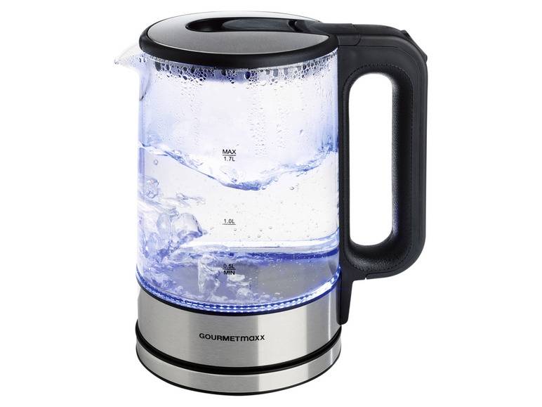 GOURMETmaxx Glas-Wasserkocher, 1,7 l, kabellos, LED Discount Store für neue Produkte