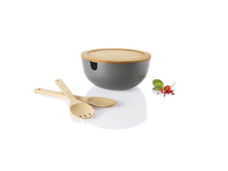 ERNESTO® Salatschüssel-Set, mit Bambus-Deckel, 4-teilig Riesige Rabatte