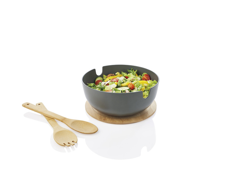 ERNESTO® Salatschüssel-Set, mit Bambus-Deckel, 4-teilig Riesige Rabatte