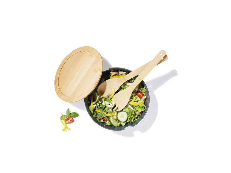 ERNESTO® Salatschüssel-Set, mit Bambus-Deckel, 4-teilig Riesige Rabatte