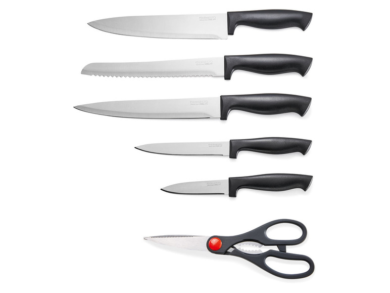 ERNESTO® Messerblock, mit 5 Messern und Schere Fabrikladen