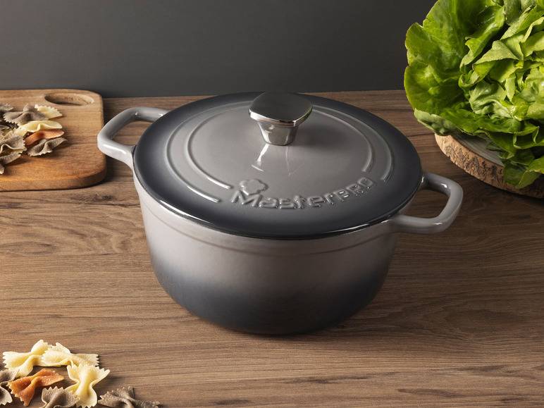 Masterpro Kasserolle, Gusseisen, mit Deckel, Ø 27 cm Black Friday Preise