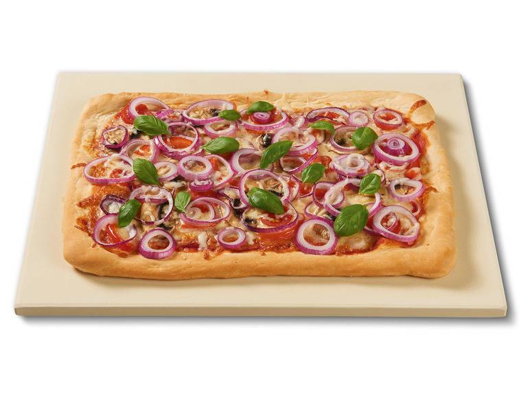 ERNESTO® Pizzastein eckig + ECHTWERK Pizzabesteck Set "Bari" Sonderangebot