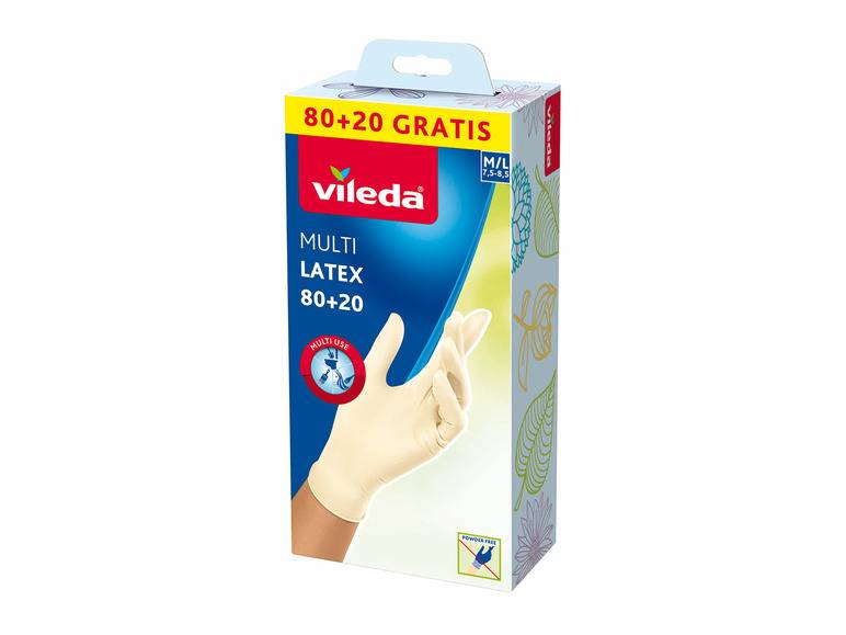 Vileda Multi Latex Latex Einweghandschuhe, 80+20 Design M/L Lagerräumung