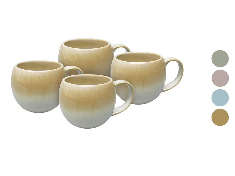 vanWell Kaffeebecher 4erSet bauchig ca. 50cl Steingut